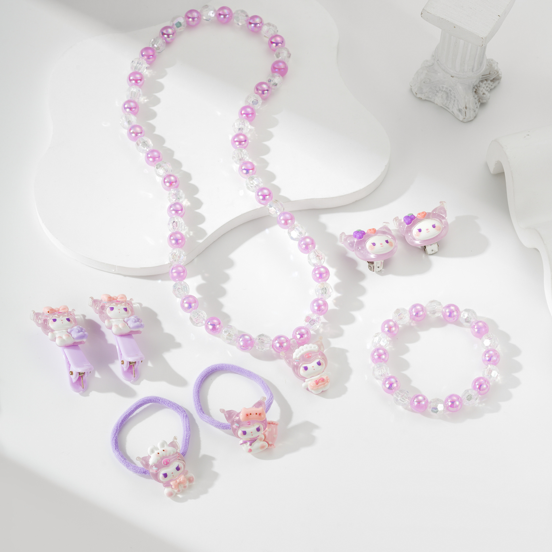 Comercio exterior transfronterizo pulseras de niños colgante de cuentas de color joyas de mano ABS antiperlas joyas de 5 piezas para mujeres