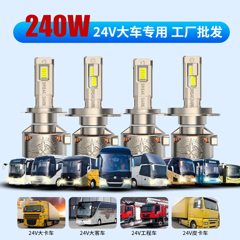 24Vled headlight truck led headlight spotlight high power modified strong light headlight headlight bulb H1H4H7