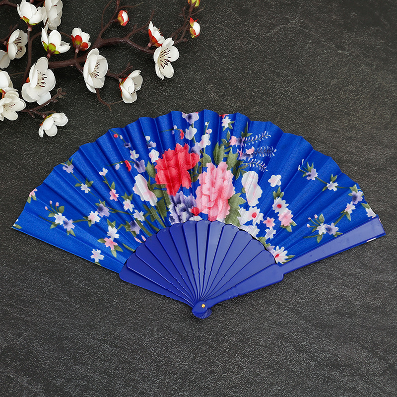 Plástico de seda plana plegable ventilador de baile estilo chino Amazon popular de 7 pulgadas abrir y cerrar sin problemas image 10