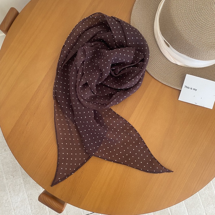 웨이브 도트 레드 브라운