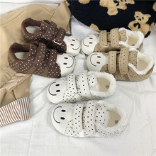 丑萌大头棉鞋女2025冬小众复古魔术贴保暖加绒面包板鞋远波2282M