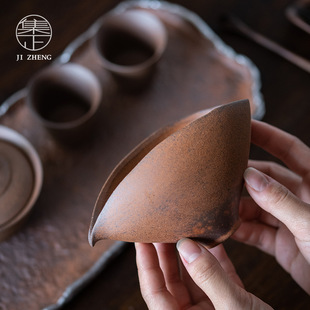 Stoneware unglazed water drop male Cup kung fu tea set fair Cup Creative Zen average Cup household ceramic tea dispenser