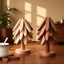 一棵树隔热垫楠竹圣诞树餐桌锅垫家用防烫餐垫耐高温创意桌面摆件