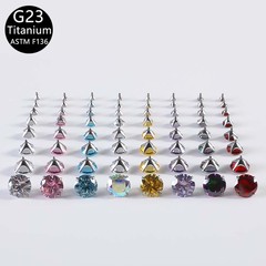 F136 チタン合金外歯ジルコニアピアスアクセサリーファッション耳骨釘 G23 チタンリップネイル交換用イヤリング