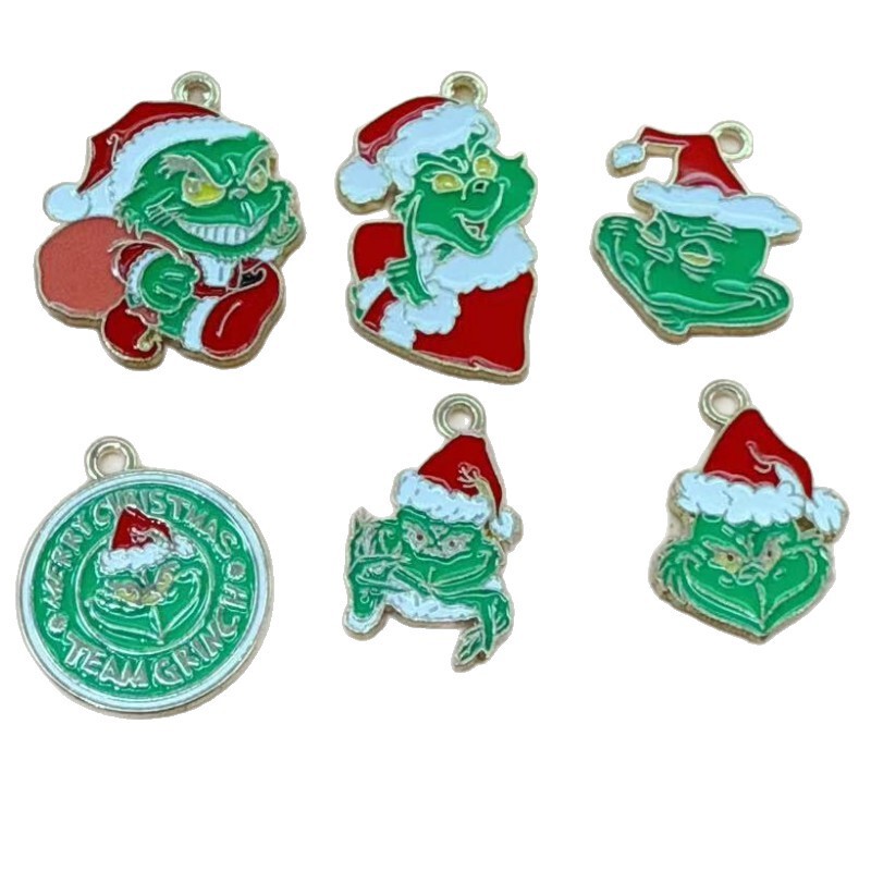 ヨーロッパとアメリカのクロスボーダークリスマスシリーズ漫画かわいいサンタクロースペンダントペンダントファッションジュエリーアクセサリー卸売|undefined