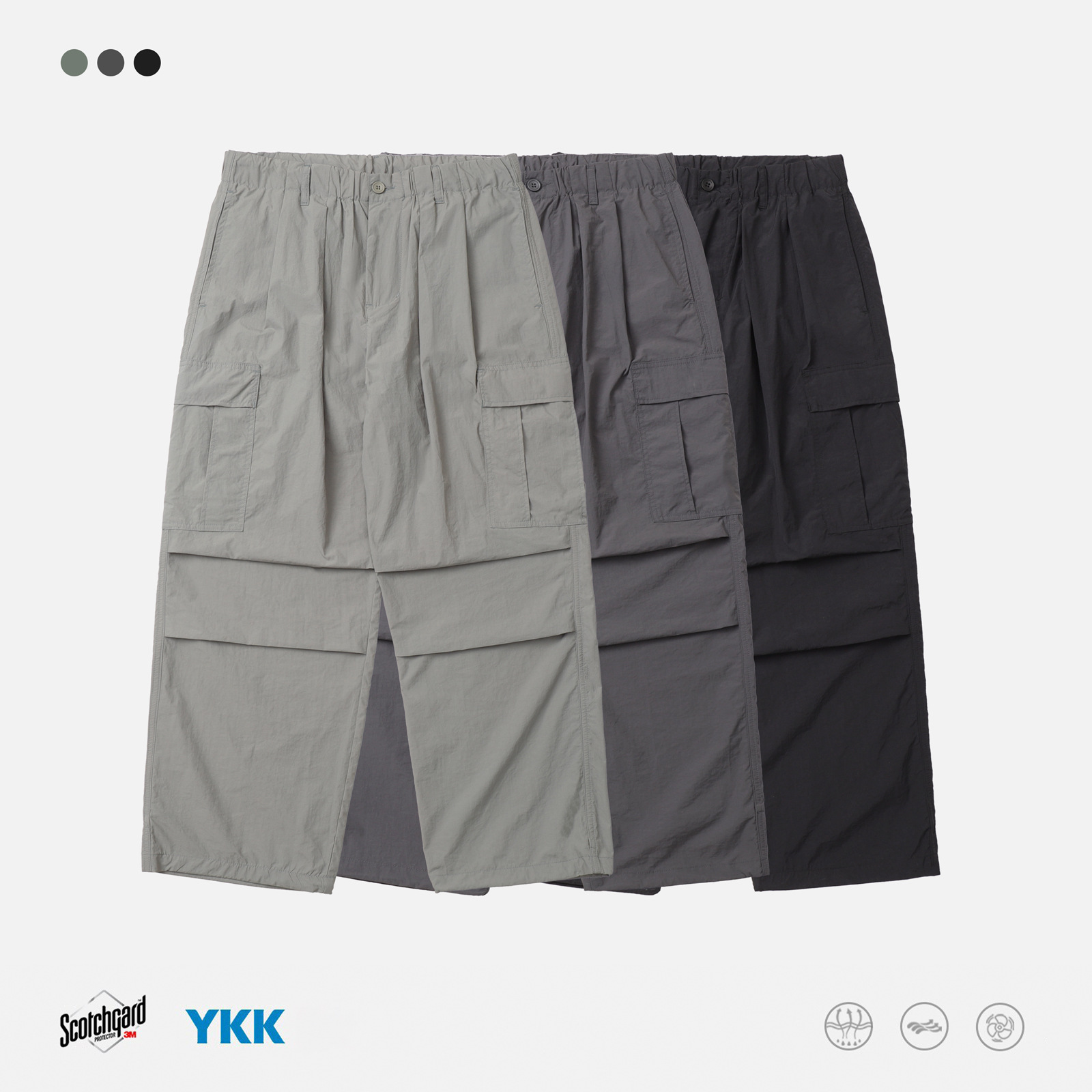 Trs Men's Wear丨25Ss Wrinkled Plaid Quick-Drying Cargo Pants 3m Moisture-Wicking Multi-Flap Pocket Pants Paratrooper Casual Pants