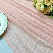 亚马逊气泡纱桌旗波西米亚风褶皱泡泡桌布派对餐桌装饰跨境批发