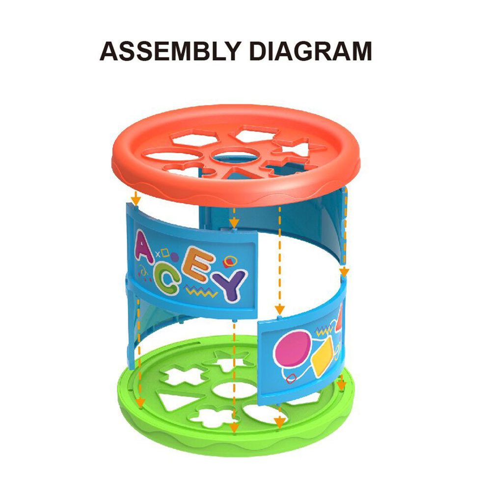 Infantil educación temprana cognición Montessori educación juguetes DIY bloques de construcción reloj forma coincidente auto-instalado tambor de mano