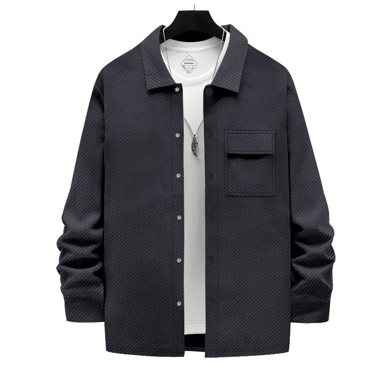 Nuevo comercio exterior transfronterizo primavera y otoño estilo americano pesado ropa de hombre retro Jacquard casual camisa de punto chaqueta de hombre