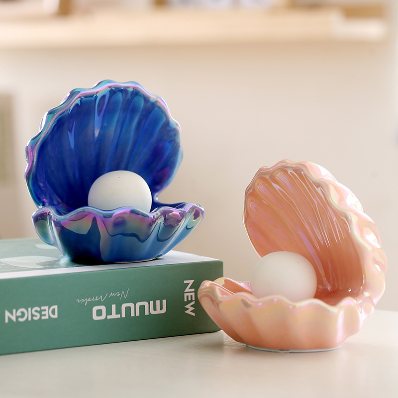 ソースメーカー卸売り貝殻夜明珠網紅創意貝殻アクセサリー収納ケーストレー夢幻真珠陶磁器灯