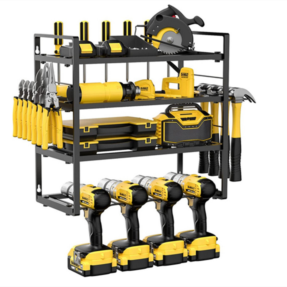电动工具收纳架车库工具收纳架壁挂式金属工具架实用收纳架加高款
