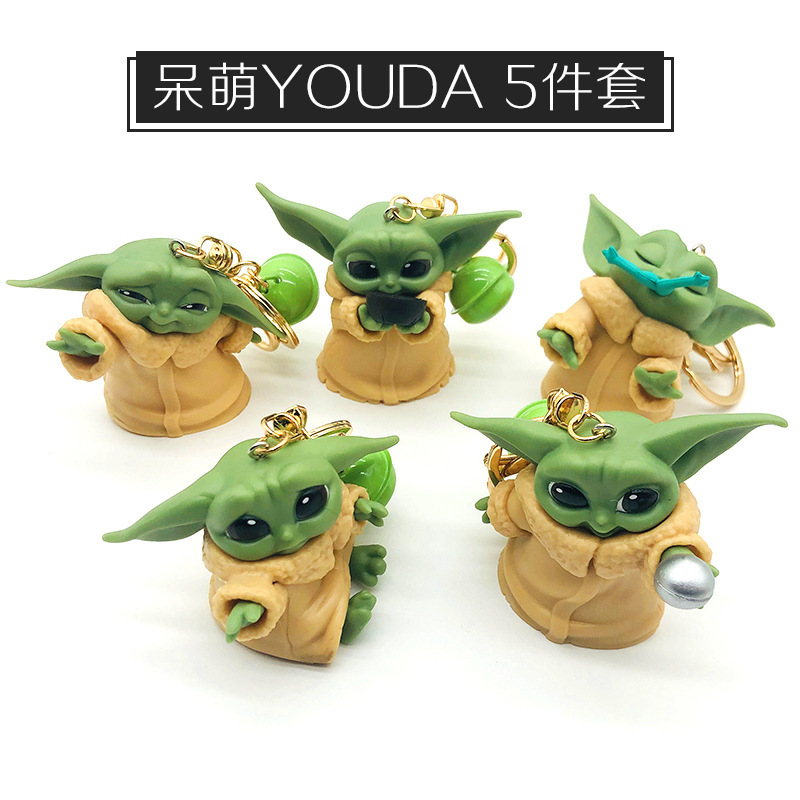 Cross-border Star Wars Yoda Baby Mandalorian Cute Doll Keychain Accessories Pendant Gift