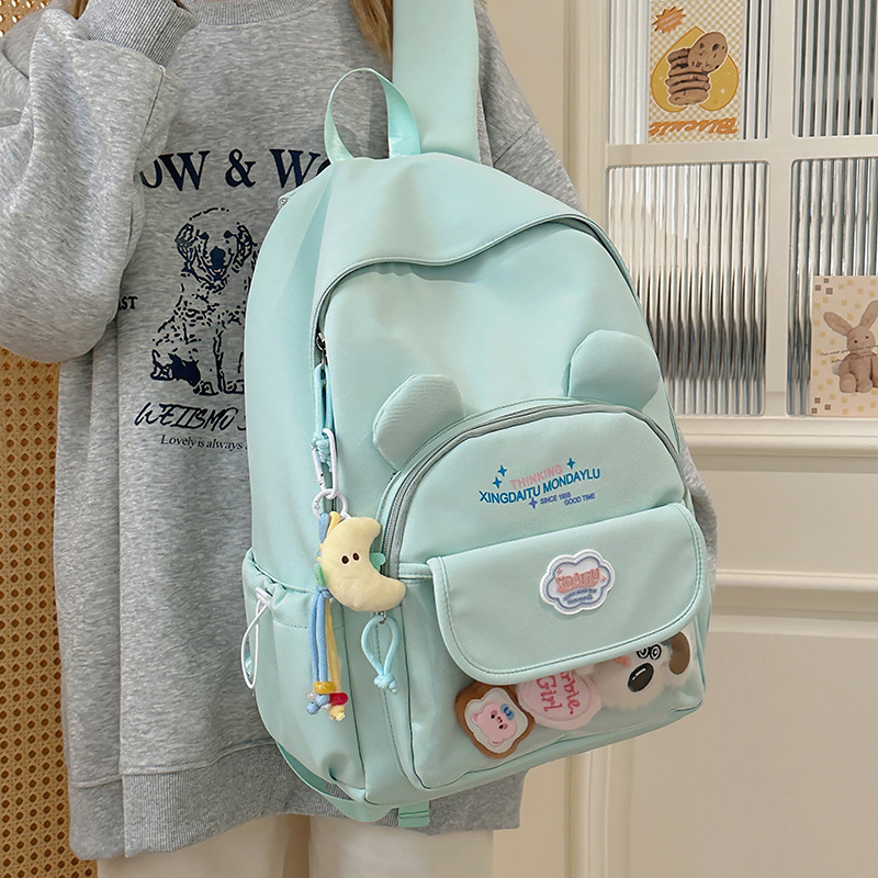Mochila de gato de la universidad japonesa, mochila escolar de gran capacidad para estudiantes de secundaria, mochila de viaje de todo fósforo para estudiantes de secundaria lindos