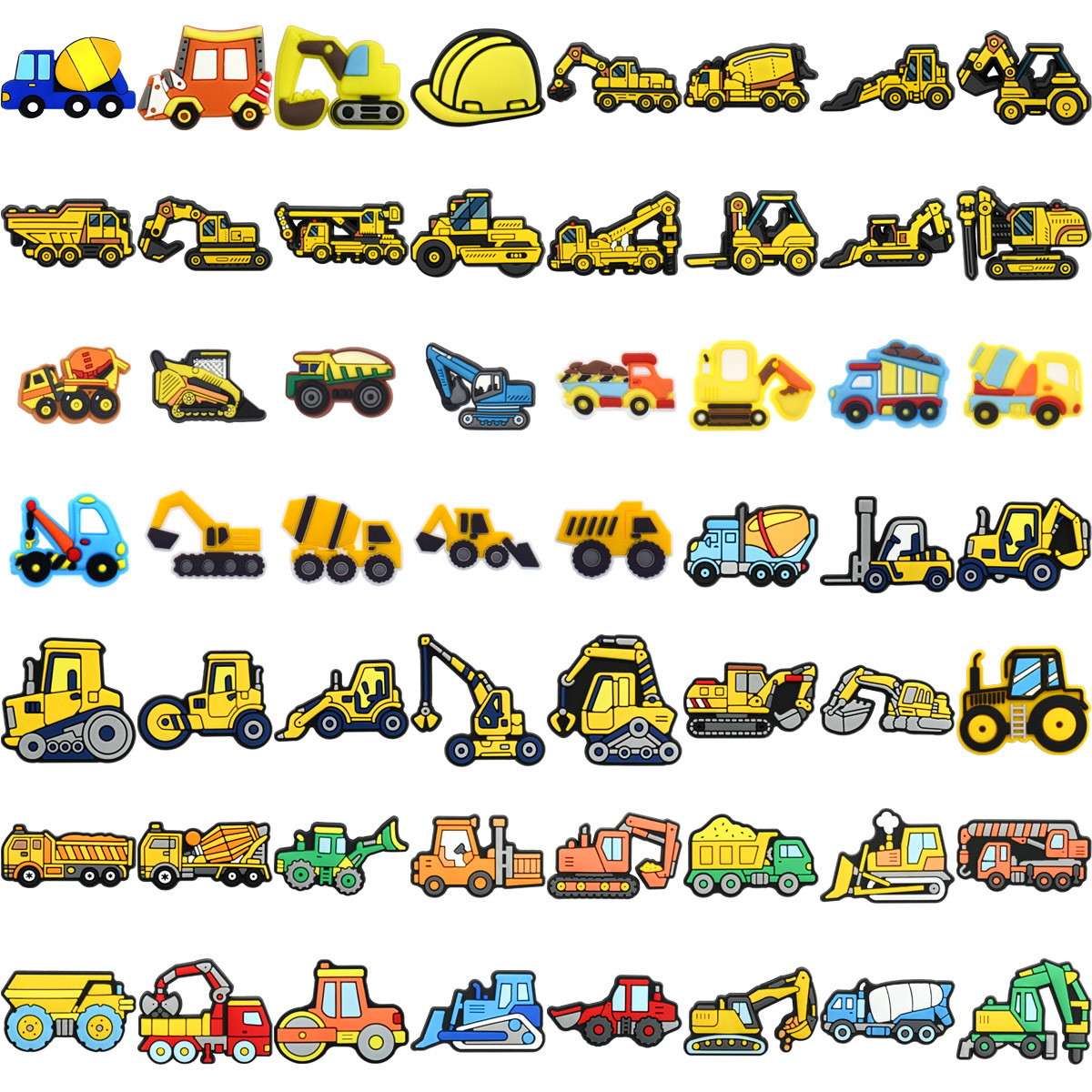 卡通工程车pvc软胶贴片可爱交通工具配饰儿童服饰胸针diy饰品配件