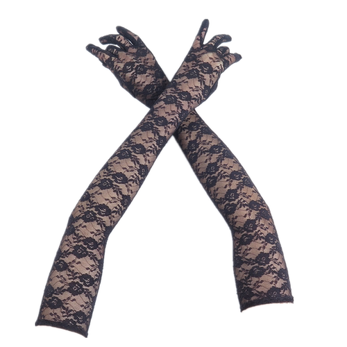 Long lace gloves women's fashion sexy thin breathable sun protection sleeves bridal wedding dress arm sleeves summer