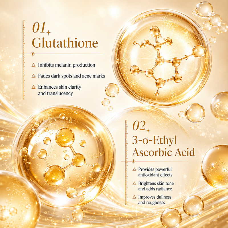 Sérum Facial de Glutatión y Vitamina C Iluminador Hidratante para Cuidado Facial