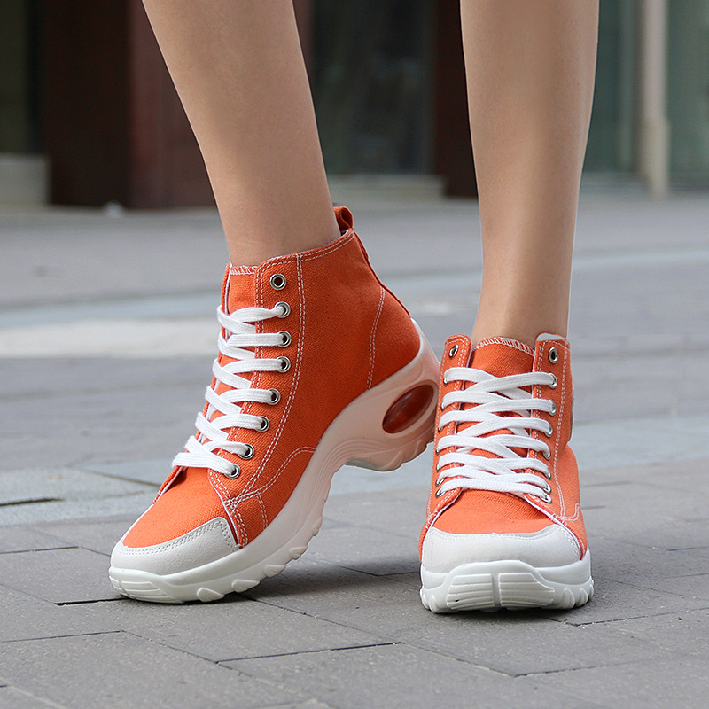 Women's Shoes canvas casual shoes lightweight thick soled height enhancing dad shoes breathable high top women's shoes all match white shoes for women_viptrois.com