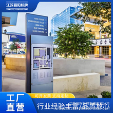 户外立式不锈钢滚动灯箱 道路指示牌城市道路路名牌 多方向指路牌