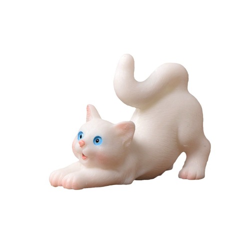 DIY Mini House Accessory Figurine, Gift Cheese Cat Plush Couple Shelf Decor Crown Couple Micro Landscape Resin Figurine