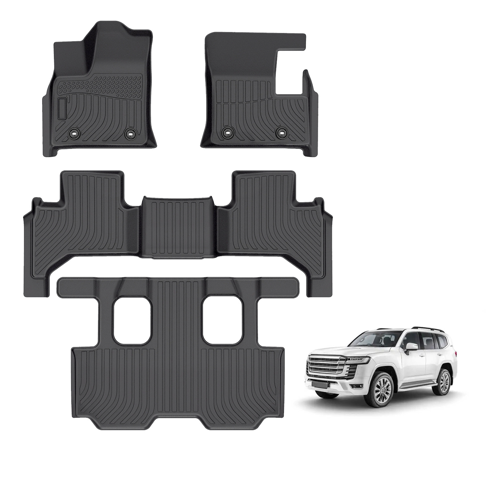 适用于Toyota Land Cruiser LC300 丰田酷路泽全天候TPE汽车脚垫