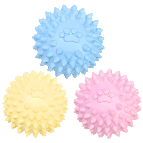 Pet supplies paw print thorn ball tpr toy ball sound ball 6cm hollow elastic ball to relieve boredom and chew dog toys