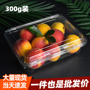 Disposable Fruit Box Packaging Plastic Box Transparent with Lid Fruit Cutting Vegetable Packaging Box 300g One Piece Wholesale