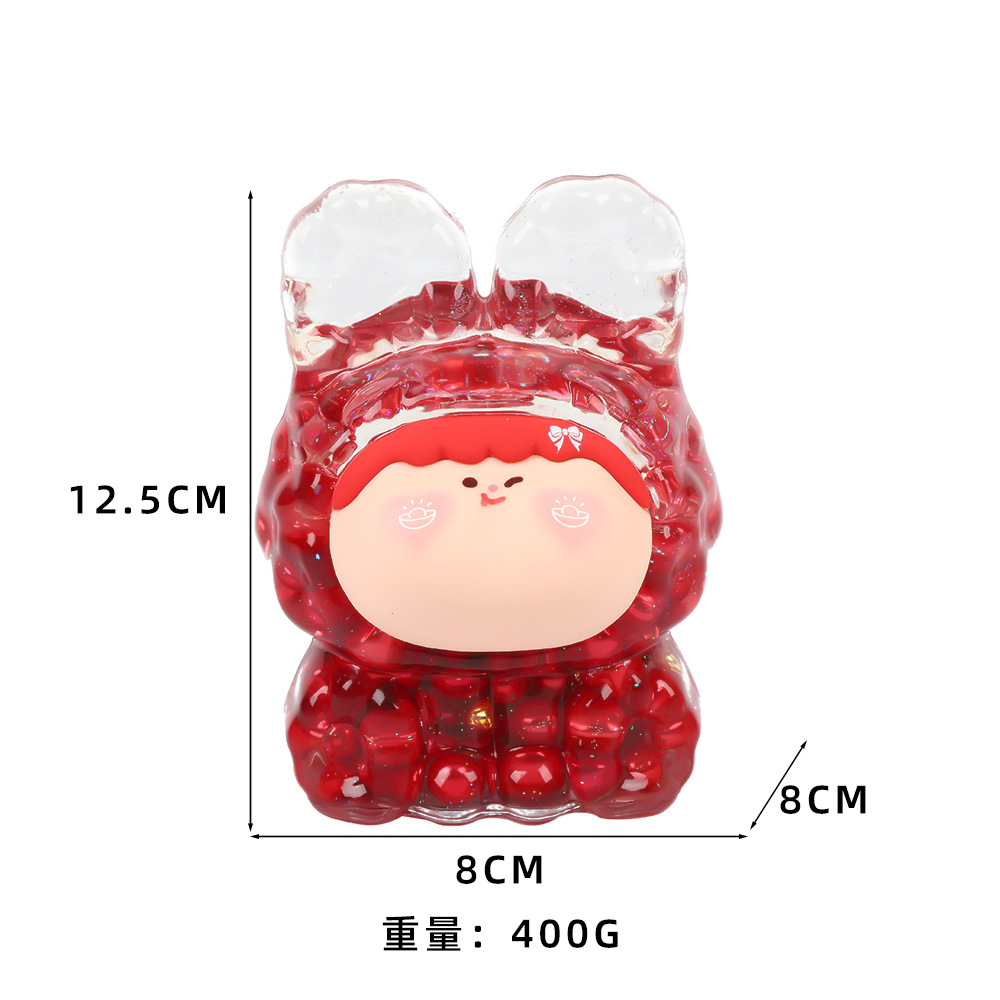 Big Mac cute Lilith doll bursting colorful beans into oil quicksand creative ornaments live broadcast pairs blind box