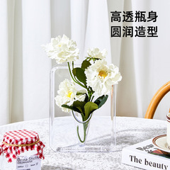 フォトフレーム花瓶アクリル透明水耕フラワーアレンジメント水育て緑植物装飾品リビングルームデスクトップ玄関ライト高級ハイエンド