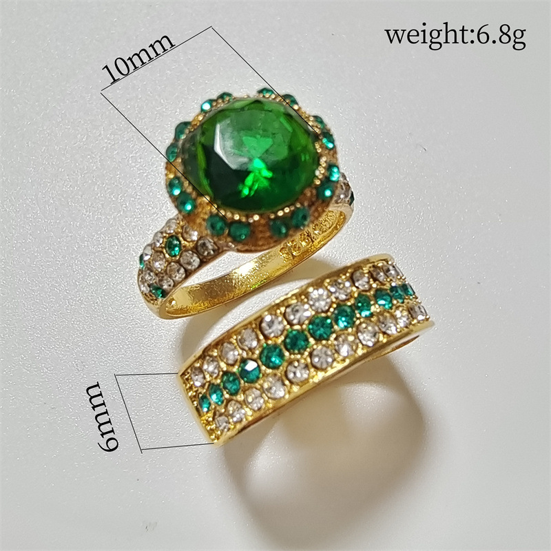 1 Piece Retro Geometric Alloy Inlay Artificial Gemstones Zircon Womenu0027S Rings