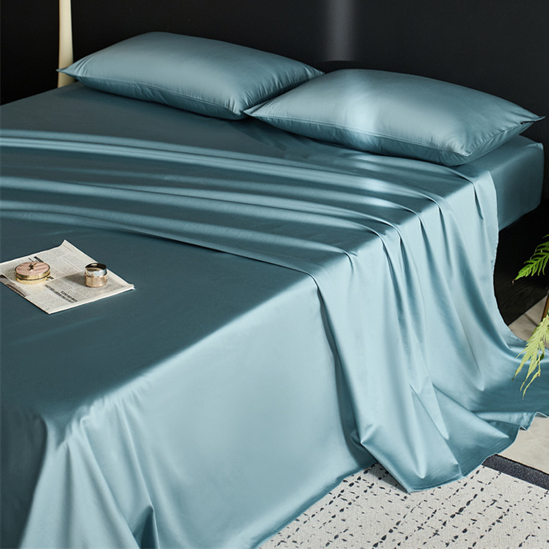 Sábana de algodón de fibra larga de Xinjiang de alta gama pieza individual 100s algodón puro algodón simple y doble edredón grueso funda de almohada de tres piezas