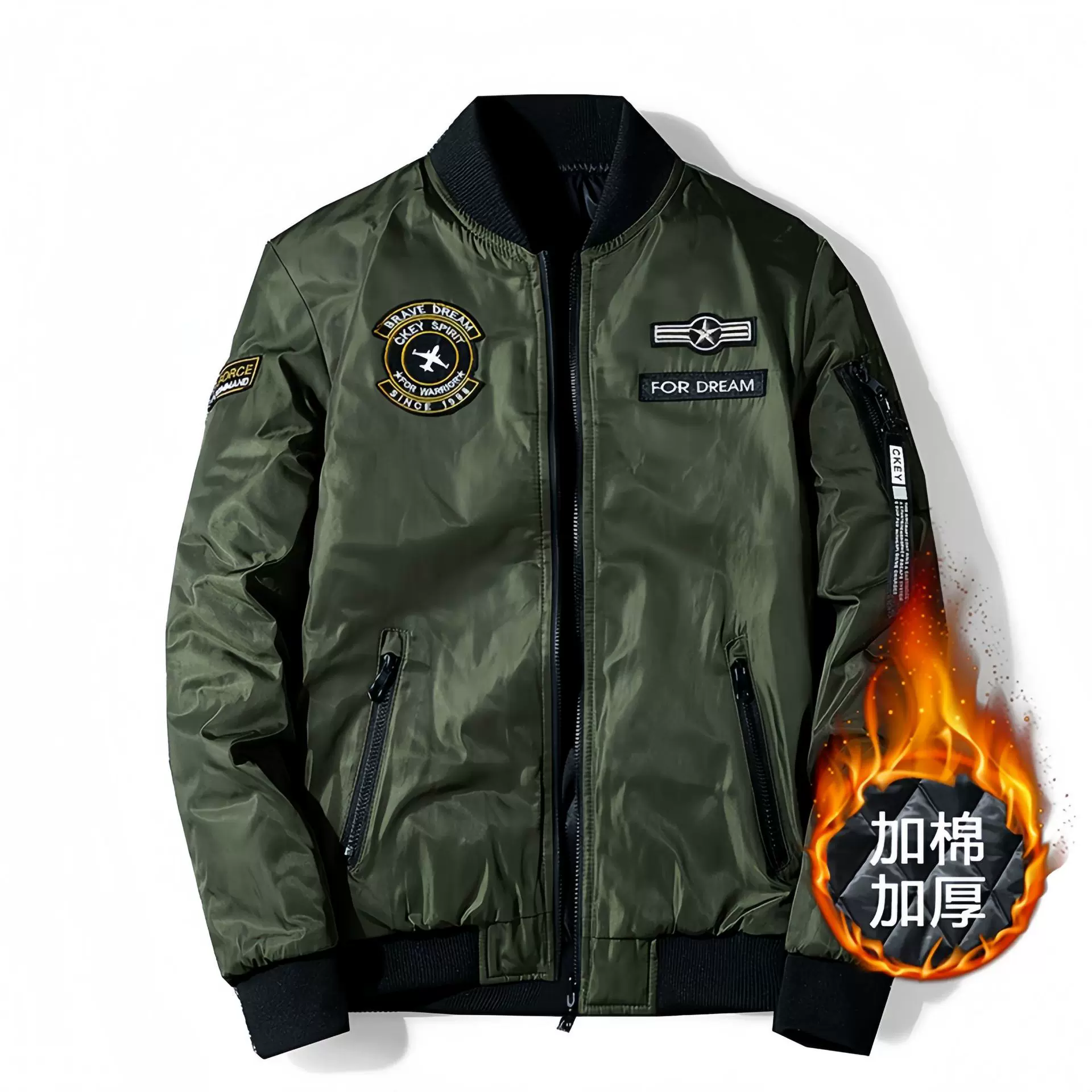 跨境外贸夹克外套男士双面穿秋冬新款欧美风飞行棉服休闲秋季外套