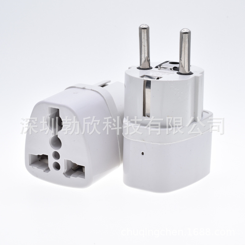 德标旅游电源转换插头 法国韩国俄罗斯巴厘岛雅加达长头两圆脚