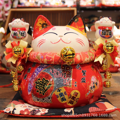 Good fortune cat savings bank children's creative money bank home gift lucky cat ornament ceramic lucky cat wholesale