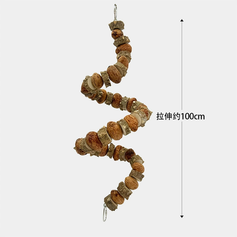 Попугай игрушка перца, орехи, кусающие и висящие бревна