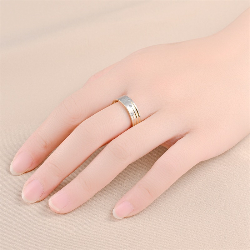 Rings Classification Titanium Steel Rhinestones Geometric IG Style Rings For Unisex