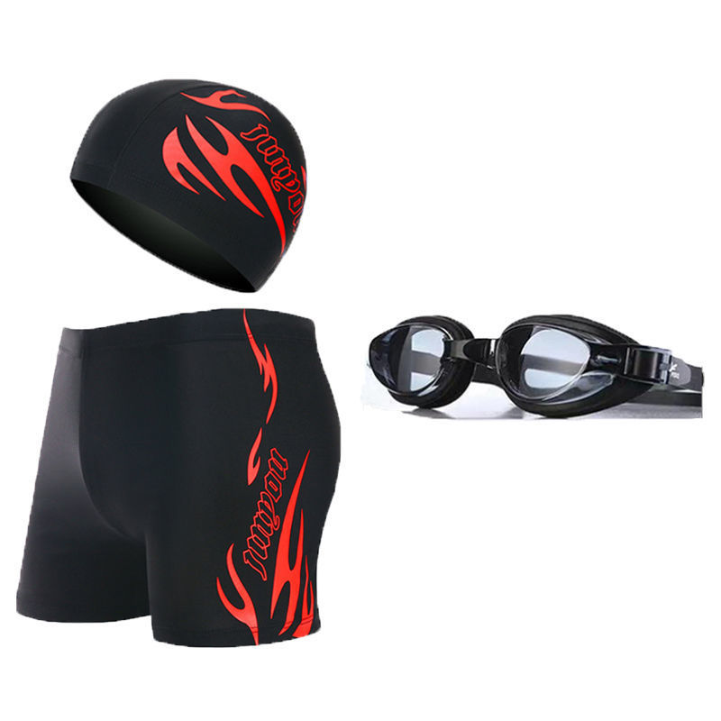 붉은 불꽃 수영 고글 3종 세트-2XL 권장 60-70kg