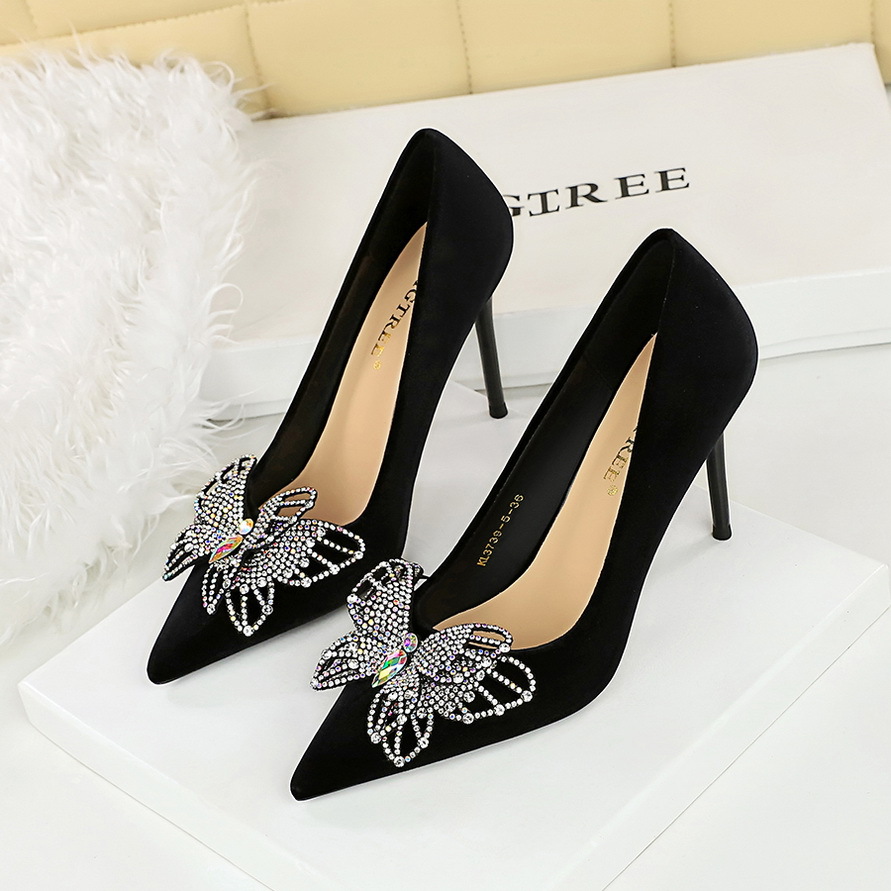 Kleurrijke stiletto pumps met strik voor dames_voghion.com