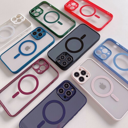 Suitable for Apple 14 magnetic phone case iPhone 13 skin-feeling transparent 15 matte shell anti-fall 11 protective cover wholesale