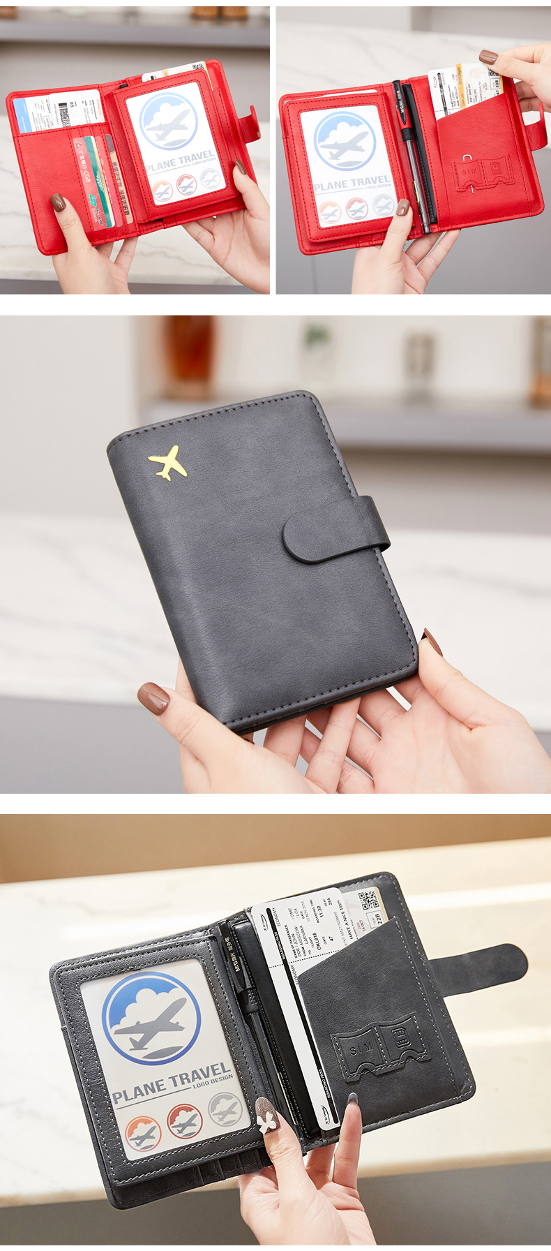 Unisex Solid Color Pu Leather Magnetic Buckle Card Holders display picture 1