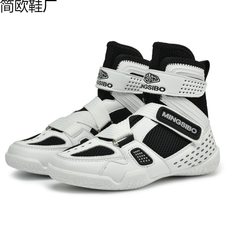 Cross-Border Dropshipping Children's Fighting Breathable Training Shoes Sports Shoes Boxing Shoes Men's and Women's Competition Wrestling Shoes Sanda