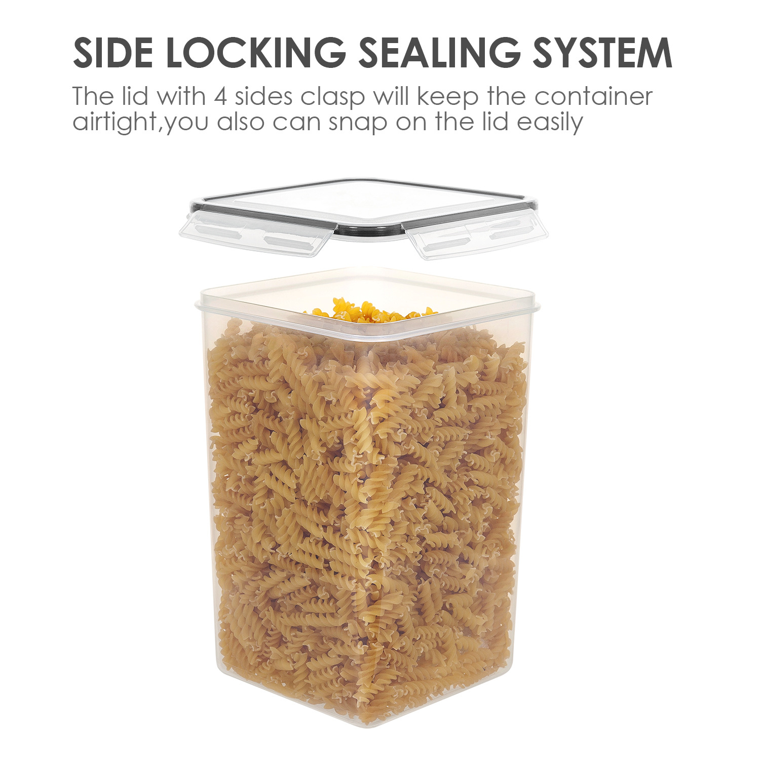 Jarra de almacenamiento especial transfronteriza para granos de cocina 6.5L gran capacidad PP transparente a prueba de insectos a prueba de humedad Cubo de almacenamiento de arroz sellado