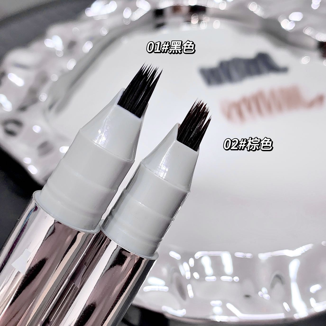 Kakashow Little Painter Lápiz de cejas con múltiples aguas, claro, natural, impermeable, lápiz de cejas con múltiples tenedores, maquillaje transfronterizo