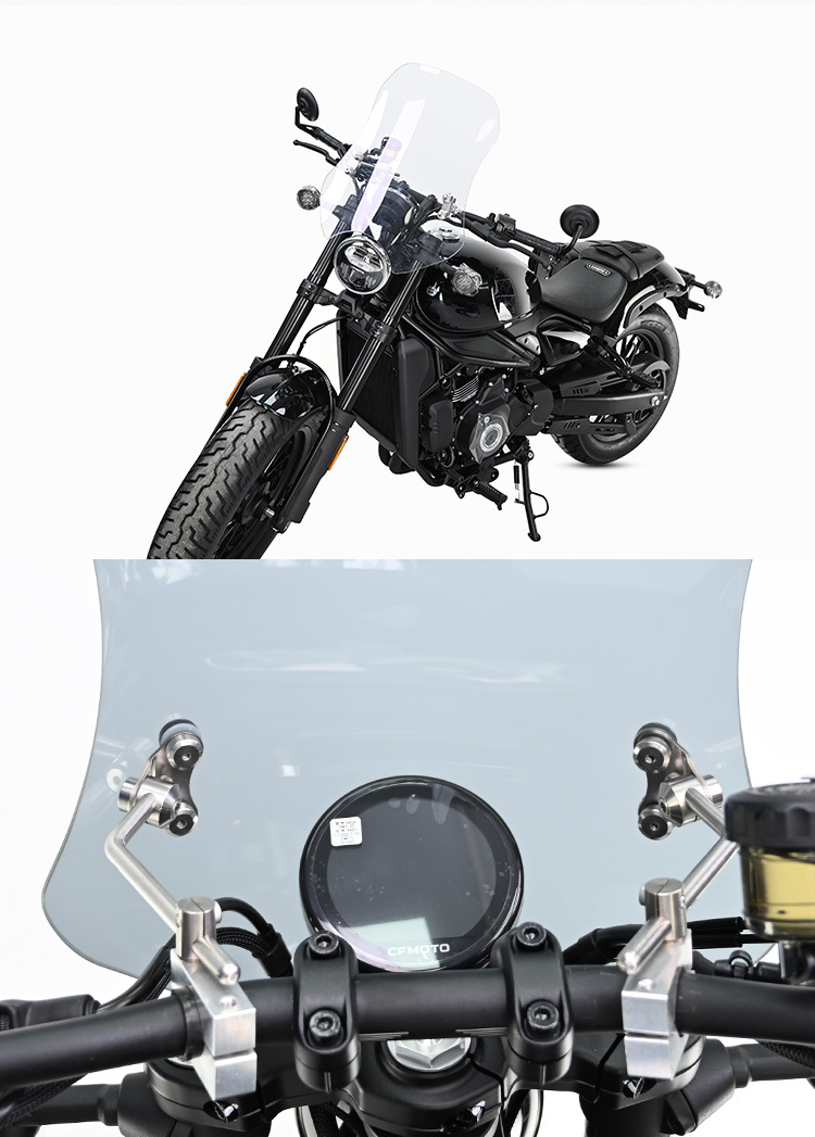 Motorcycle Windshield for CFMOTO 450CLC Modified Tempered Glass