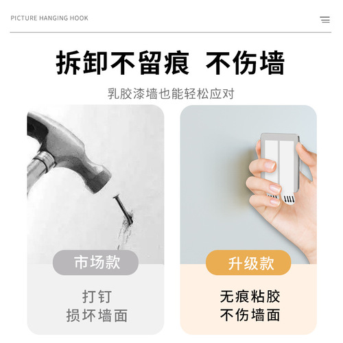 Traceless hook, punch-free picture hanging artifact, strong fixator, photo frame, wedding photo special hanging nail, nail-free wall sticker