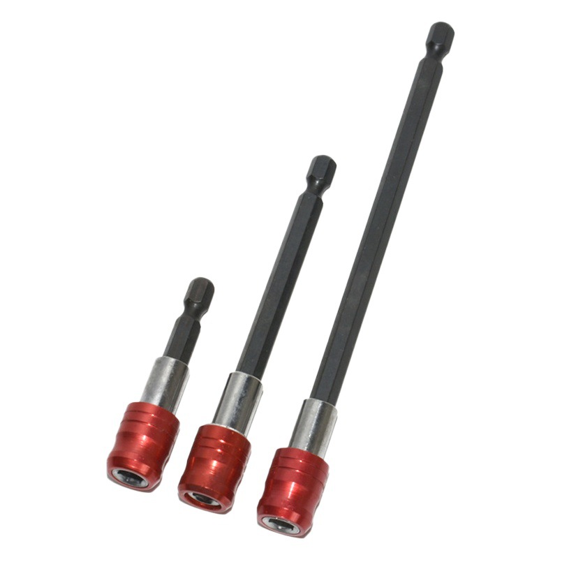 Mango hexagonal Rojo de liberación rápida de auto-bloqueo de biela taladro de mano cabeza de destornillador varilla de extensión magnética accesorios para herramientas