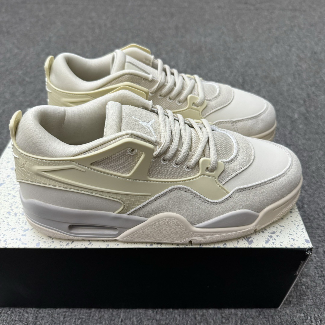 Putian estilo caliente aj4 RM marca compartida baja suela gruesa negra y amarilla aumento hombres y mujeres retro campus pareja zapatos deportivos comercio exterior