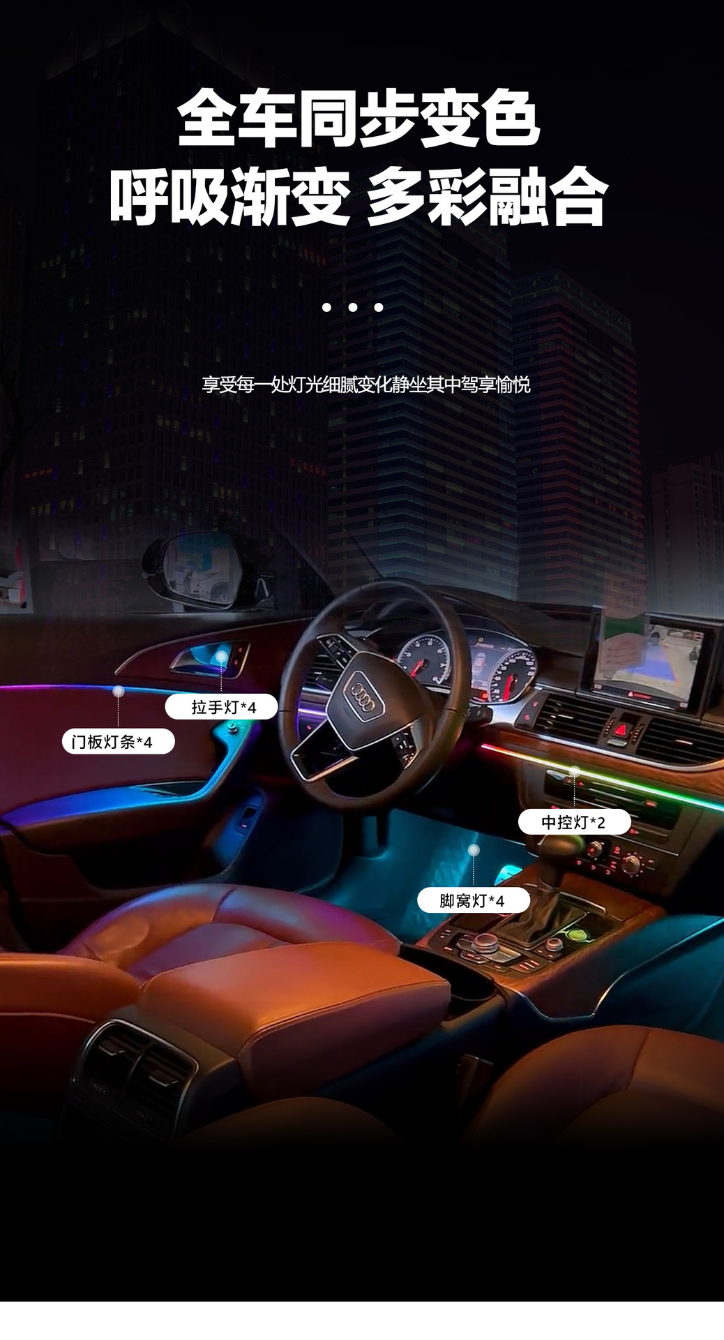 Car ambient lighting is suitable for Audi A6-2012-2018