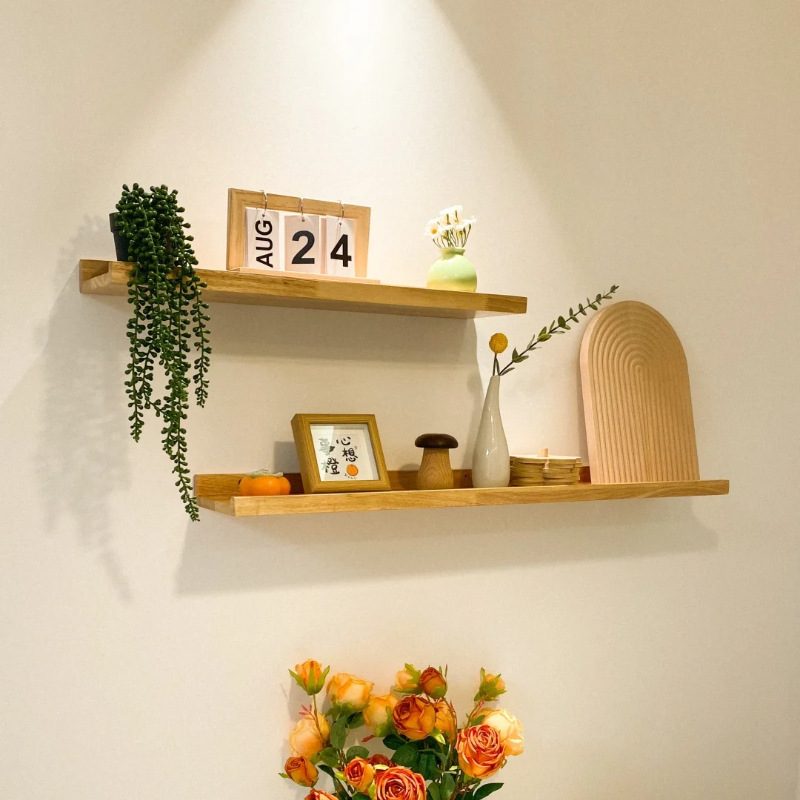 Estante de almacenamiento ultra delgado detrás de la puerta en la pared de madera sólida, espacio muy estrecho para almacenar estante de exhibición de madera de pino, estante libre de pintura