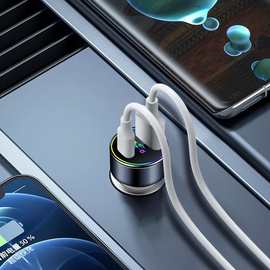 车载充电器超级快充头适用OPPO华为苹果车充数显汽车快速充电头