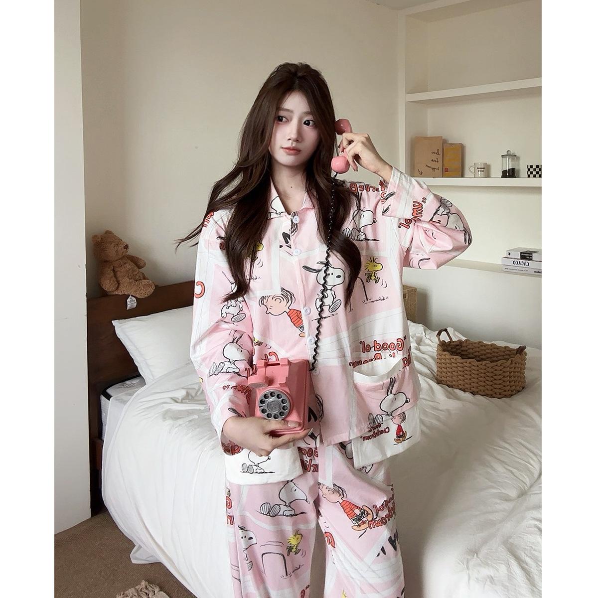 [Beneficios de liquidación] Runma Pijamas Primavera y otoño Mujeres de manga corta Verano Algodón Coral Velvet Hombres Manga larga Seda Pareja Invierno